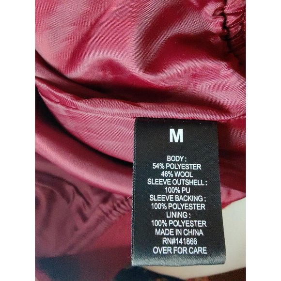 KENDALL + KYLIE | Los Angeles Letterman Varsity Jacket in Burgundy Red - Picture 7 of 9